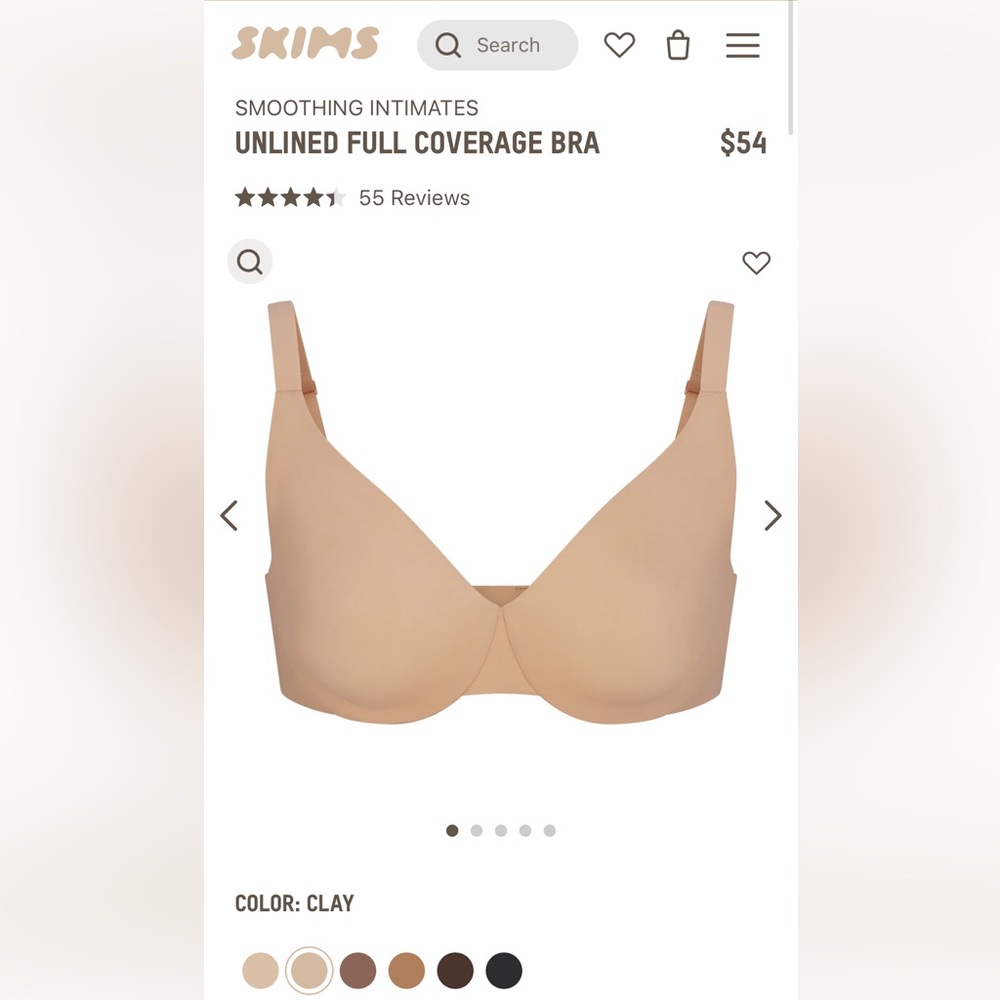 SKIMS smoothing intimates unlined full coverage bra in Clay